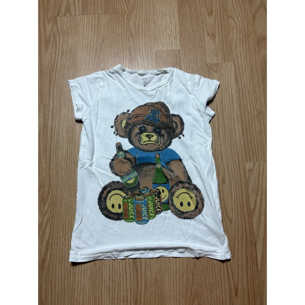 Lauren Moshi Kids 6 "I'm A Mess" Happy Hour Bear Graphic Tee Grunge Skater